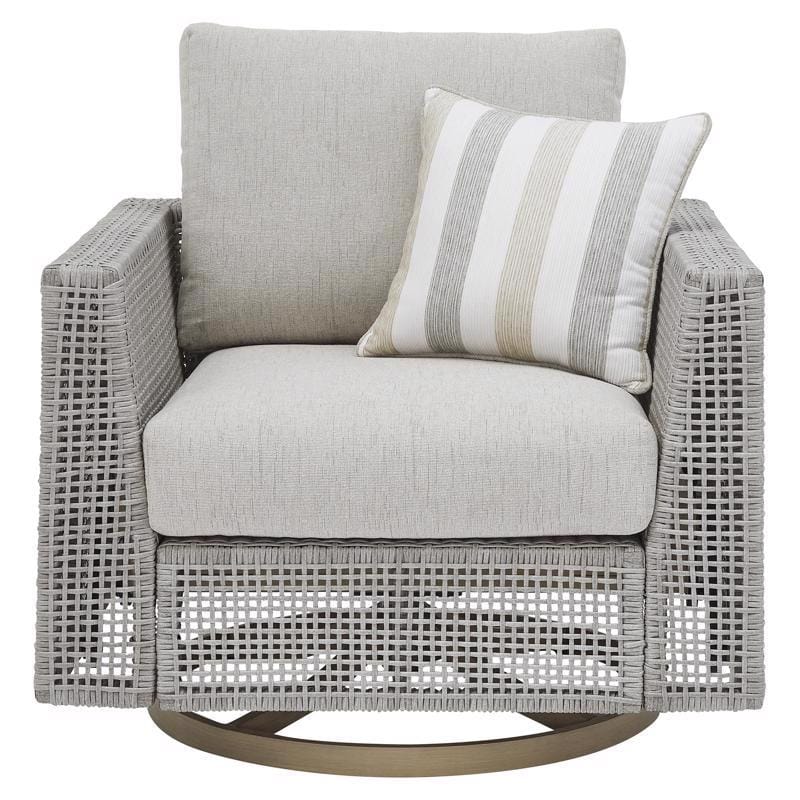 Signature Design P798-821 by Ashley Seton Creek Gray Aluminum Frame Swivel Lounge Chair Gray