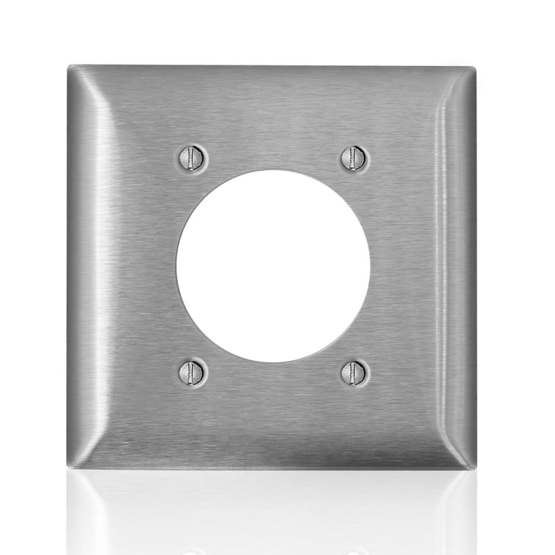 Leviton SL703-000 C-Series Stainless Steel Silver 2 gang Metal Single Outlet Wall Plate 1 pk