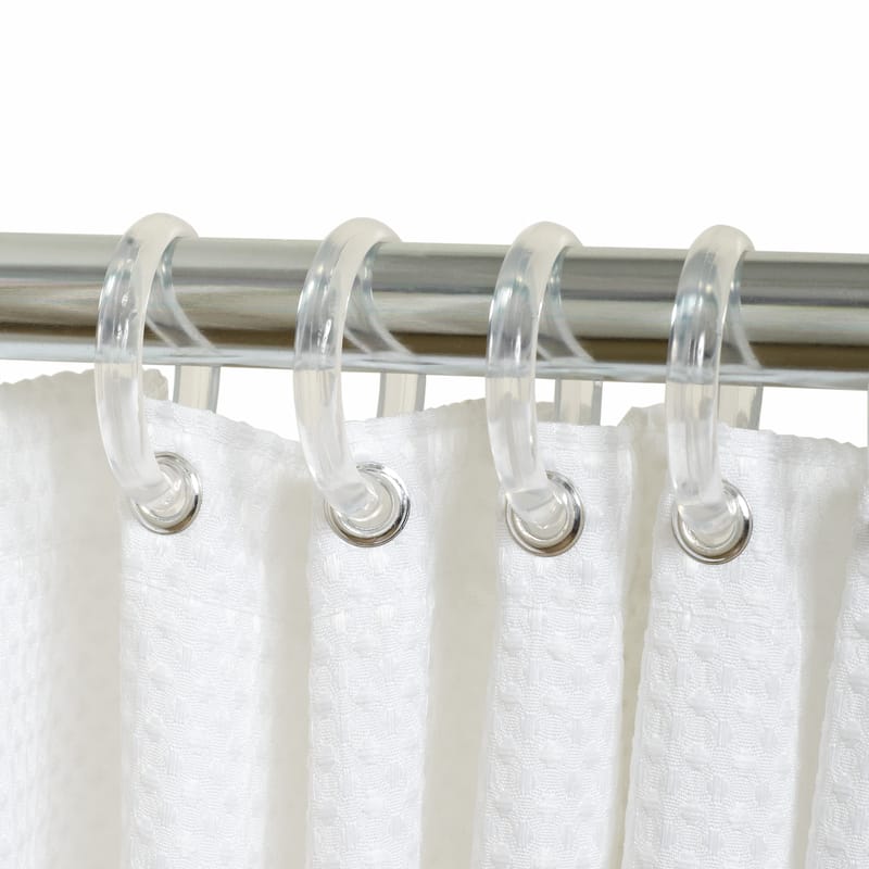 Zenna Home SSR010KK Clear Plastic Shower Curtain Rings 1 pk