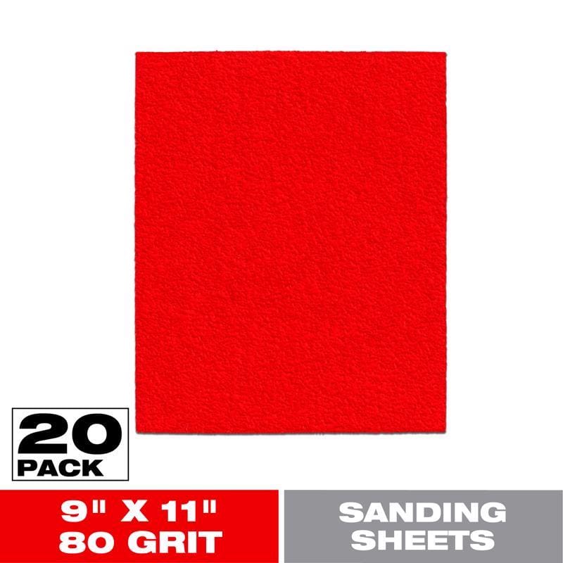 Diablo DCS911080S20G 9 in. L X 11 in. W 80 Grit Aluminum Oxide Sanding Sheet 20 pk