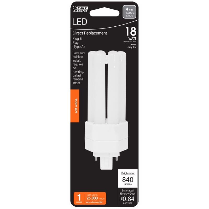 Feit BPLT18E827LDG2H Linear PL GX24Q-2 LED Bulb Soft White 18 Watt Equivalence 1 pk