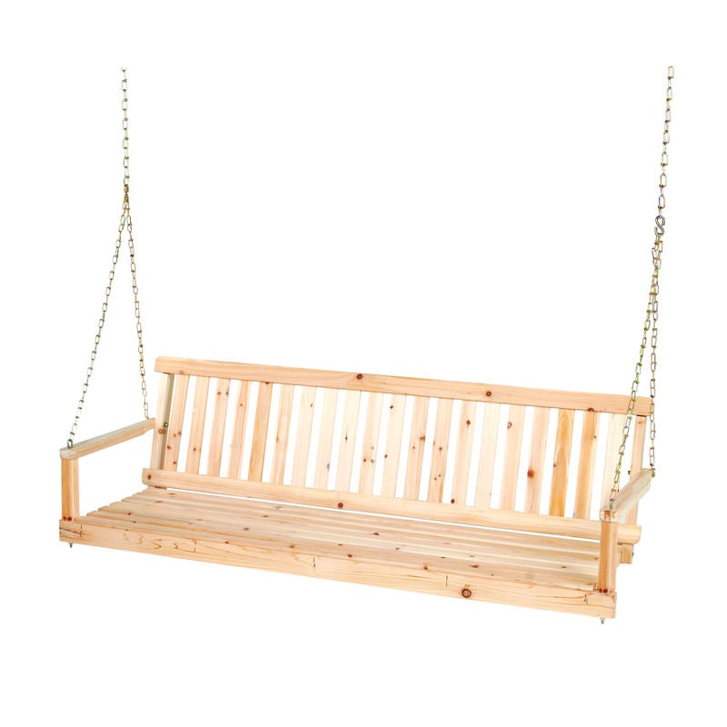 Jack Post 38056A 5 Ft 2 Person Brown Wood Traditional Porch Swing