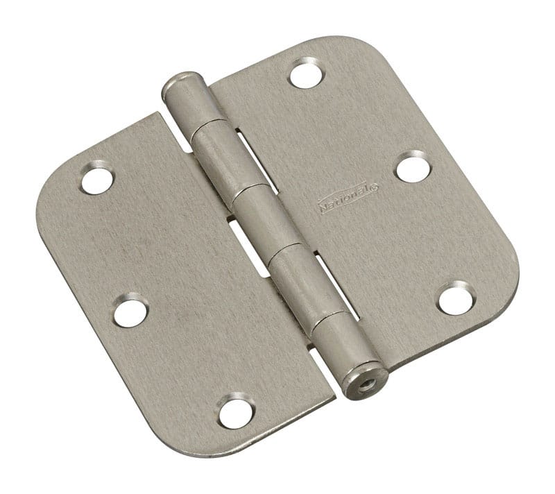 National Hardware N830-328 3-1/2 in. L Satin Nickel Door Hinge 3 pk