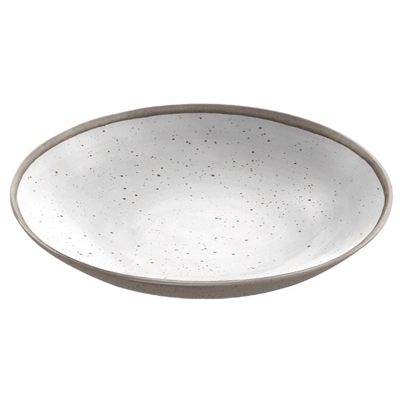 Tarhong TKN5090MKBS Gray/White Melamine Kiln Low Bowl 1 each