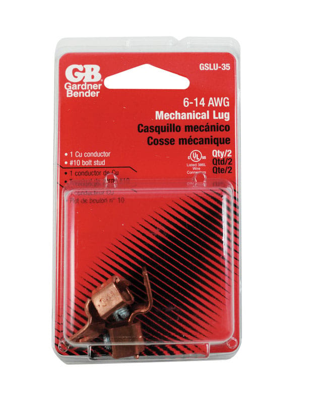Gardner Bender GSLU-35N 14-6 Ga. Copper Wire Aluminum to Copper Lug 2 pk