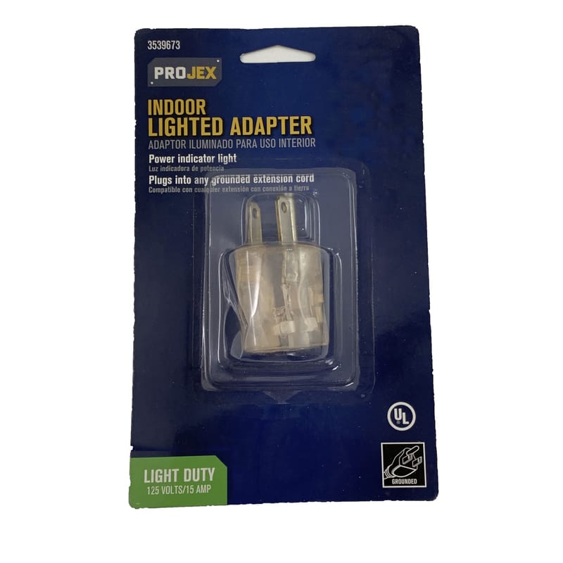 Projex 045A/16PRJ Grounded 1 outlets Adapter w/Light 1 pk