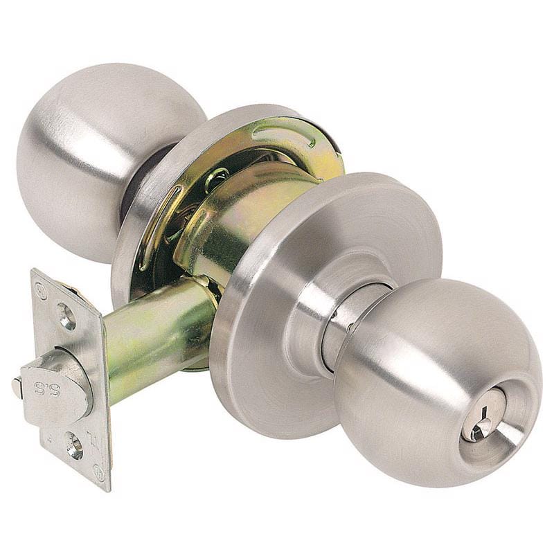 Tell CL100009 Cortland Satin Chrome Entry Lockset 1-3/4 in.