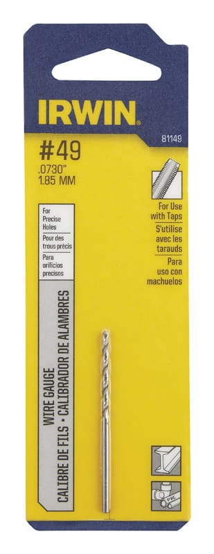 Irwin 81149 #49 X 2 in. L High Speed Steel Wire Gauge Bit Straight Shank 1 pc