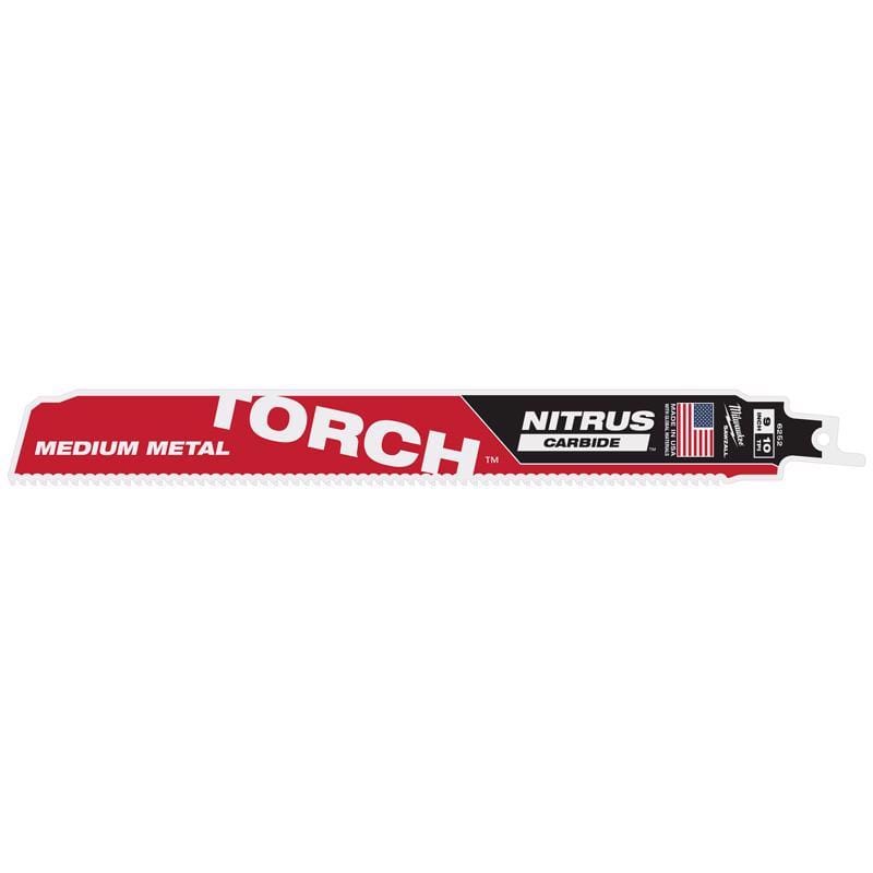 Milwaukee 48-00-6252 Torch 9 in. Nitrus Carbide Reciprocating Saw Blade 10 TPI 1 pk