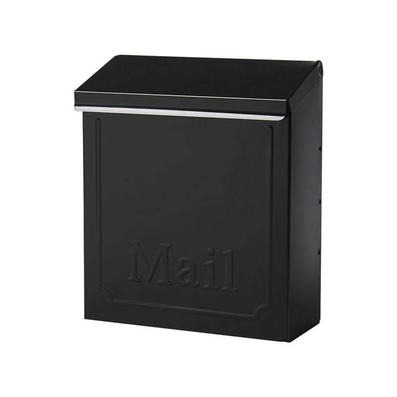 Architectural Mailboxes THVKB0AM Townhouse Classic Galvanized Steel Wall Mount Black Mailbox