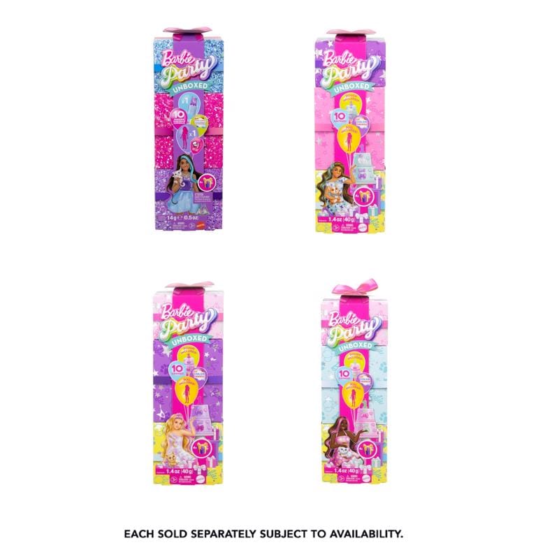 Barbie JFG68 Party Unboxed Glam Series Doll 10 pc