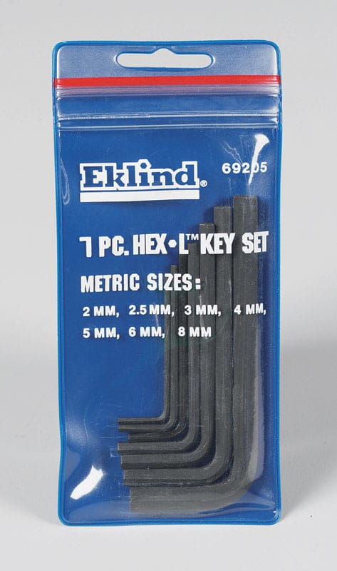 Eklind 69205 Hex-L 2-8 mm Metric Short Arm Hex L-Key Set 7 pc