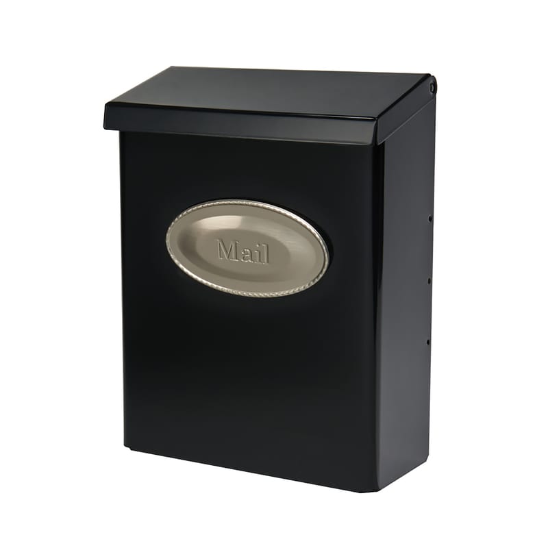 Architectural Mailboxes DVK000AM Designer Classic Galvanized Steel Wall Mount Black Mailbox