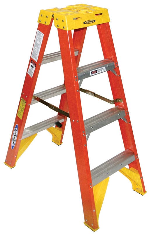 Werner T6204 4 ft. H Fiberglass Step Ladder Type IA 300 lb. cap.