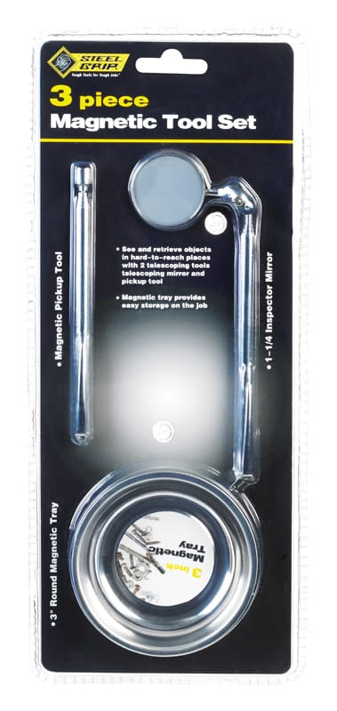 Steel Grip DR67849 Silver Magnetic Tool Set 1 lb. pull 3 pc