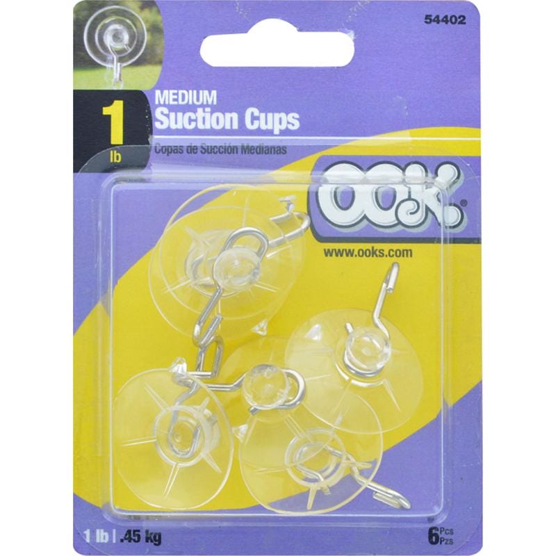 Hillman 534902 OOK Clear Cup/Picture Hook 1 lb 6 pk