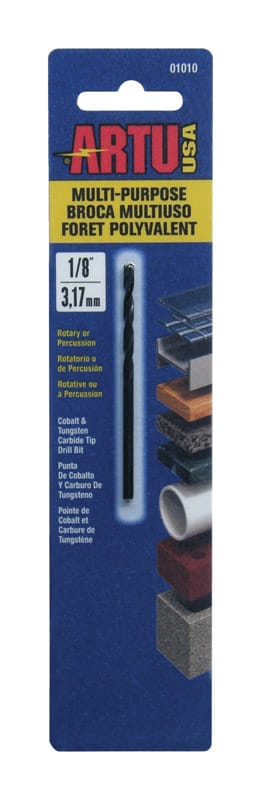 Artu 01010 1/8 in. X 2-5/8 in. L Tungsten Carbide Tipped Drill Bit Straight Shank 1 pc