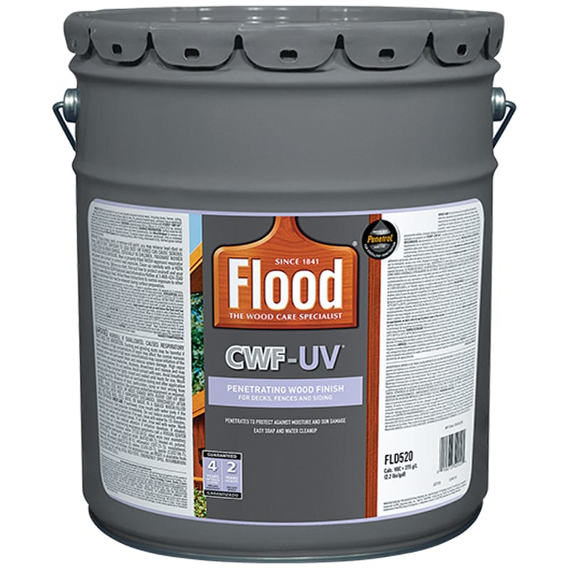 Flood FLD521-5 CWF-UV Matte Redwood Fully-Transparent Water-Based Wood Finish 5 gal