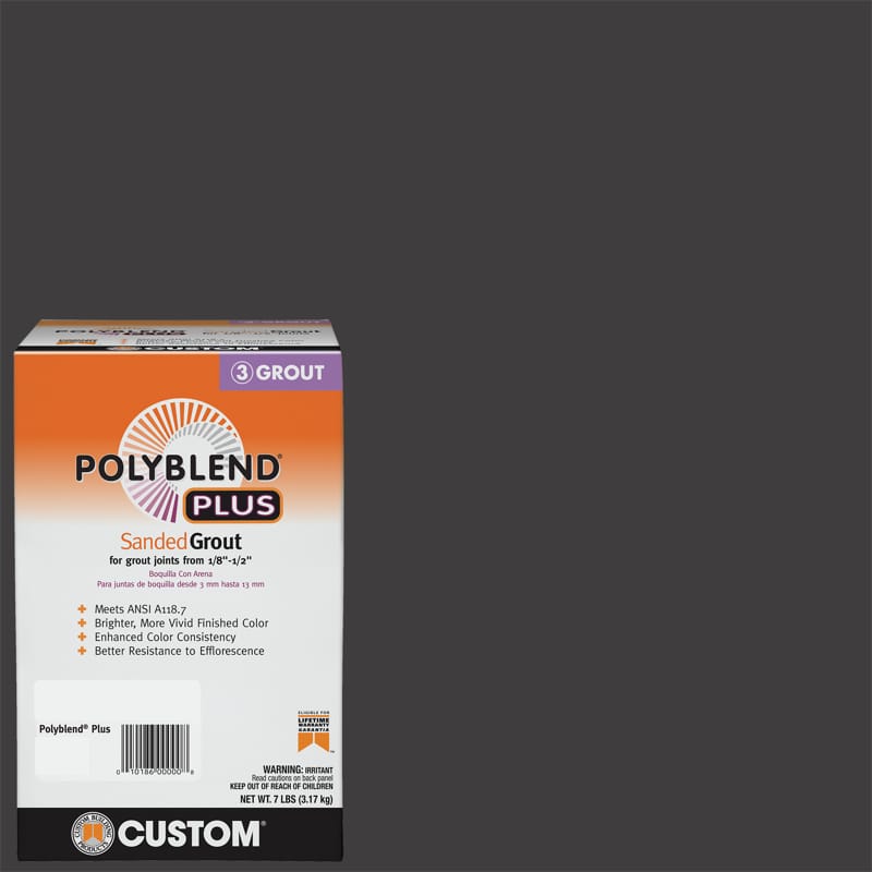 Custom Building Products PBPG607-4 Polyblend Plus Indoor and Outdoor Charcoal Sanded Grout 7 lb