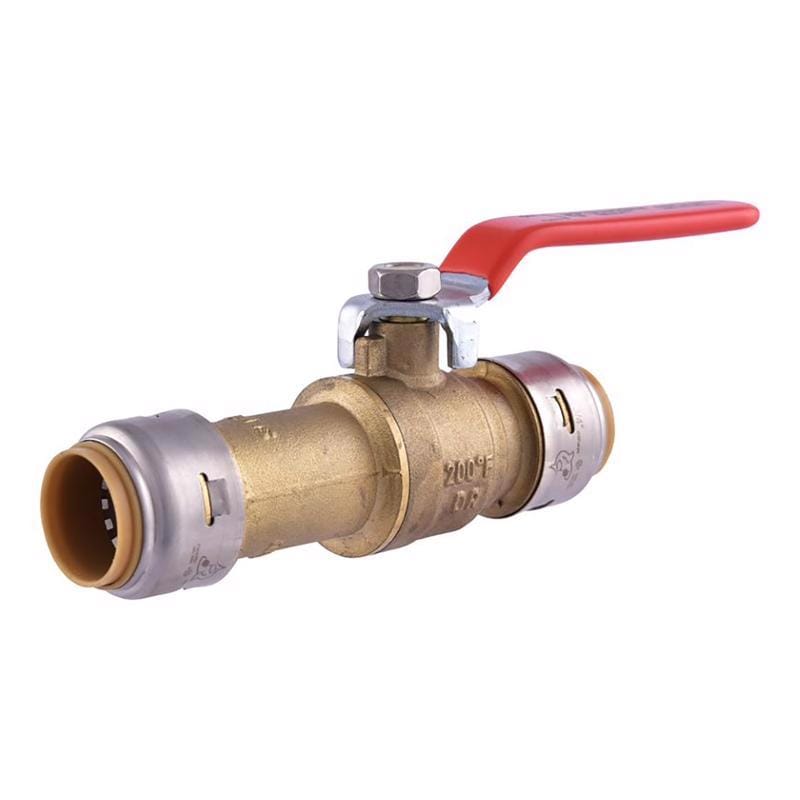 Sharkbite UR24736 3/4 in. Brass Push Fit Slip Ball Valve Full Port Lever For Potable Water