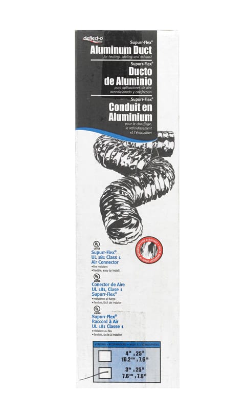 Deflect-O FUL0325 Superr-Flex 25 ft. L X 3 in. D Silver Aluminum Duct