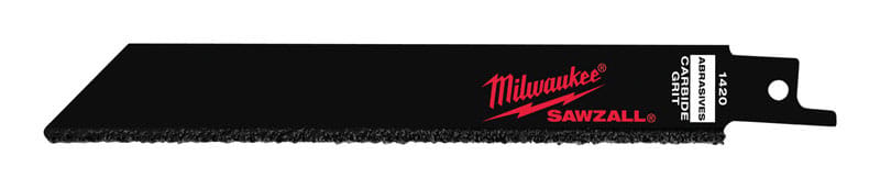 Milwaukee 48-00-1420 SAWZALL 6 in. Carbide Grit Carbide-Grit Reciprocating Saw Blade Multi TPI 3 pk
