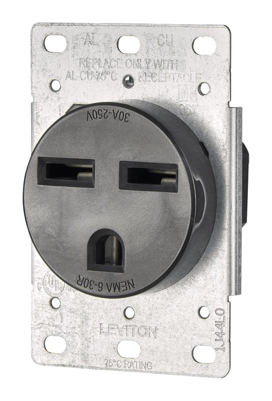 Leviton 05372-S00 30 amps 250 V Black Outlet 6-30R 1 pk