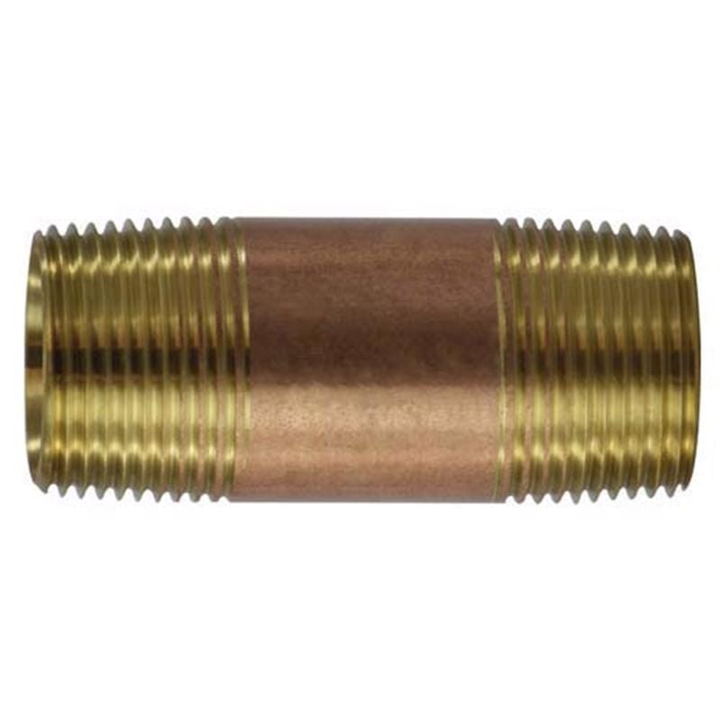 Anderson Metals 38300-0230 1/8 in. MPT in. X 1/8 in. D MPT Red Brass Pipe Nipple 3 in. L