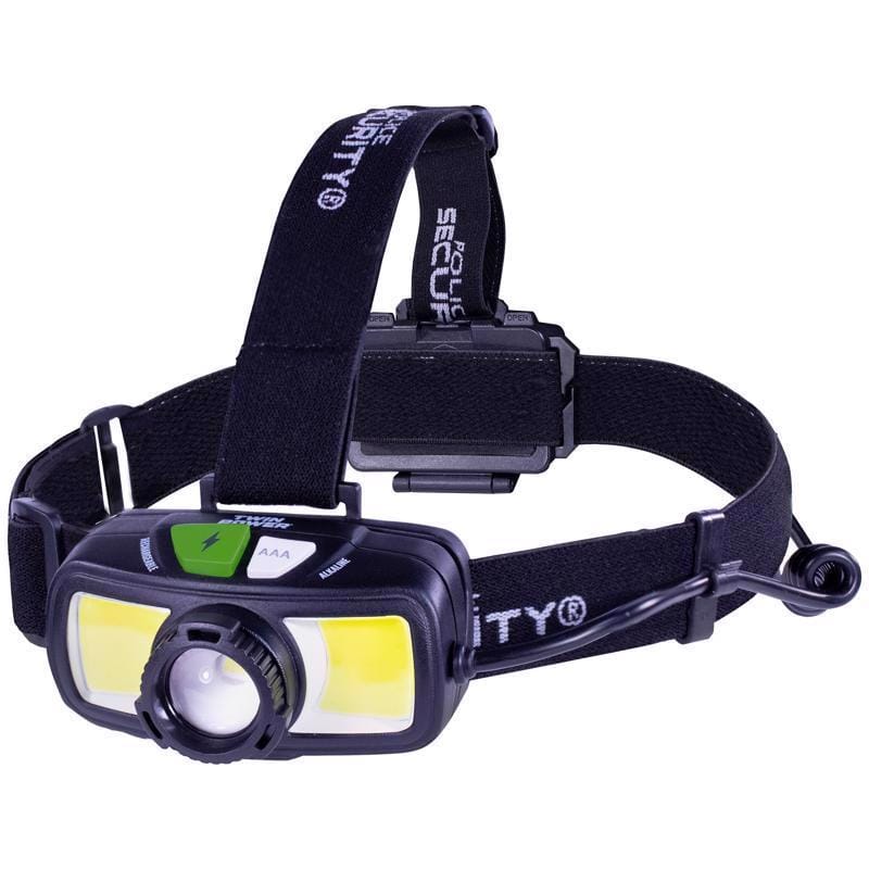 Police Security 97856 1500 lm Black LED Rechargeable Head Lamp AAA Battery