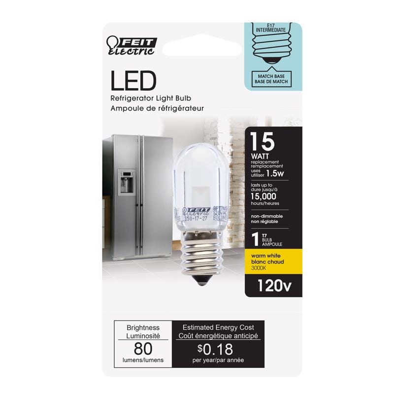 Feit BPT7N/SU/LED T7 E17 (Intermediate) LED Bulb Warm White 15 Watt Equivalence 1 pk
