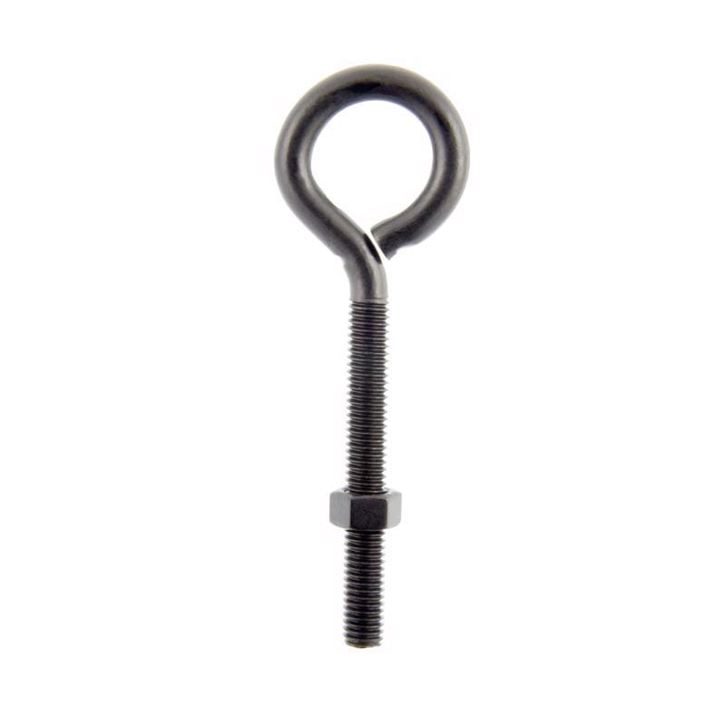 Wright 02-3456-307 3/8 in. X 5 in. L Black Steel Eyebolt Nut Included