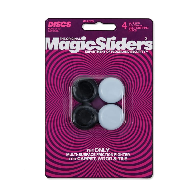 Magic Sliders 04225 Gray 1 in. Adhesive Plastic Floor Slide 4 pk