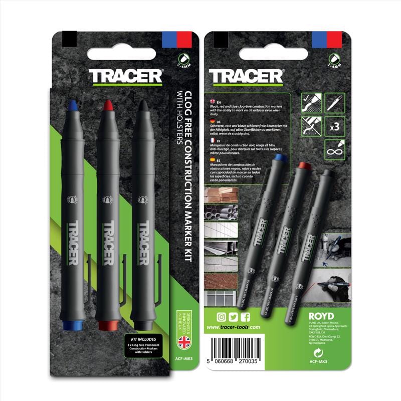 Tracer ACF-MK3 6 in. L Marker Kit Assorted 3 pc