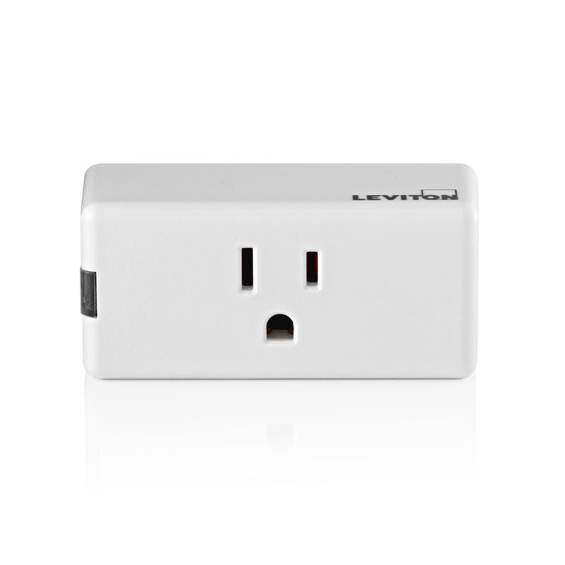 Leviton D215P-1RW Decora Smart Grounded 1 outlets Smart-Enabled Mini Plug-In Adapter 1 pk