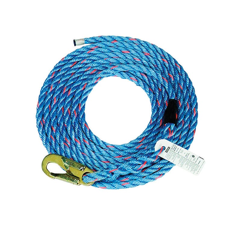 Safety Works 10096605 Polyester/Steel Rope with Snap Hook 50 ft. L Blue 1 pc