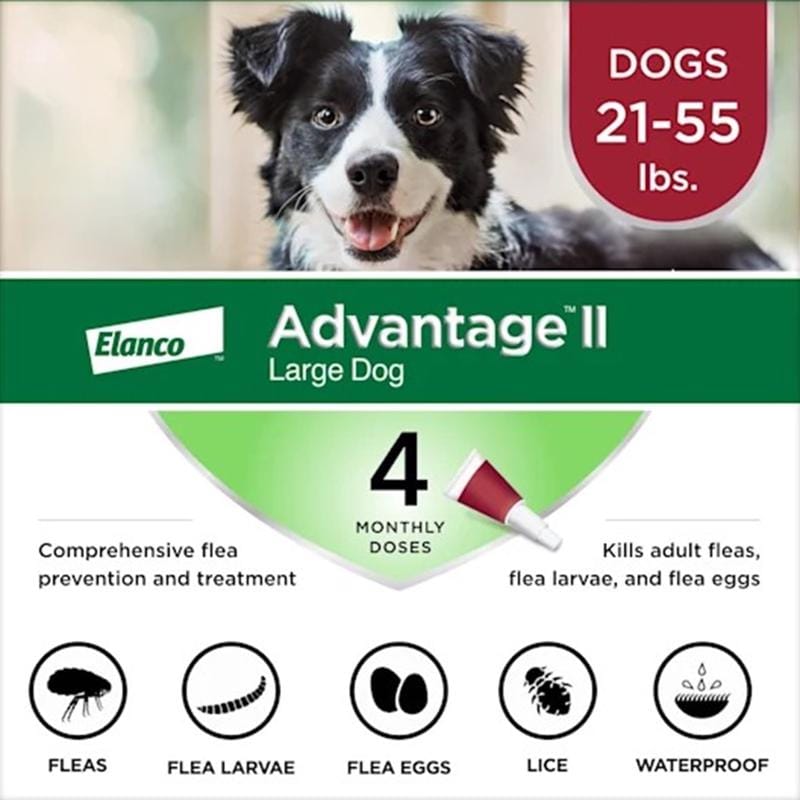Elanco 81520283-ARD Advantage II Liquid Dog Flea Drops Imidacloprid/Pyriproxyfen 4 pk
