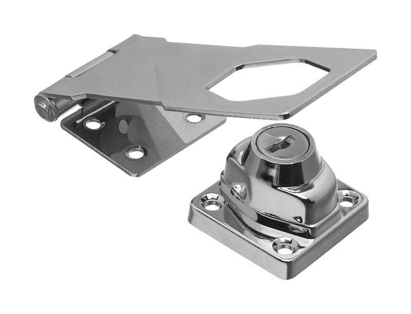 National Hardware N206-953 Chrome-Plated Die-cast Zinc/Steel 4-1/2 in. L Keyed Hasp Lock 1 pk