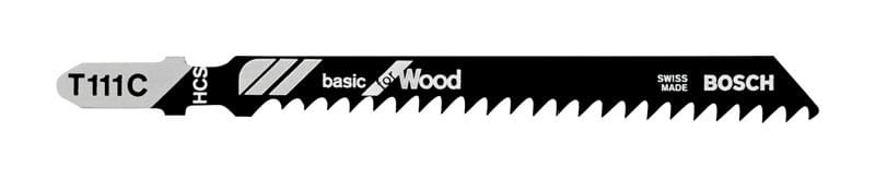 Bosch T111C 4 in. Carbon Steel T-Shank Jig Saw Blade 8 TPI 5 pk