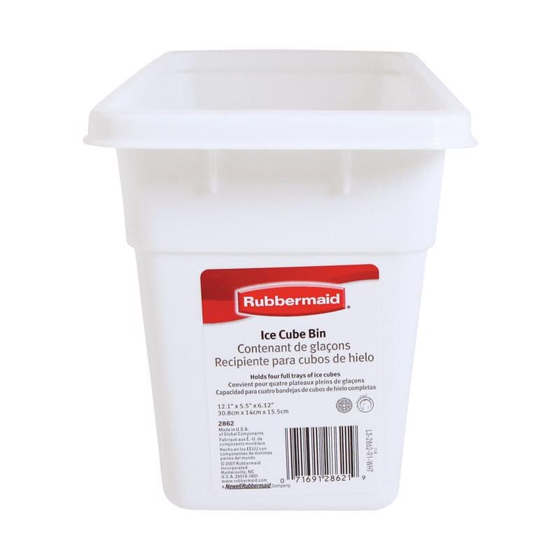 Rubbermaid FG2862RDWHT White Plastic Ice Cube Bin