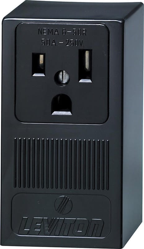 Leviton 05378-P00 50 amps 250 V Black Outlet 6-50R 1 pk