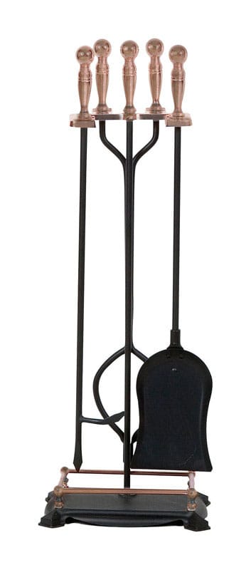 Panacea 15006 Black Antique Metal Fireplace Tool Set