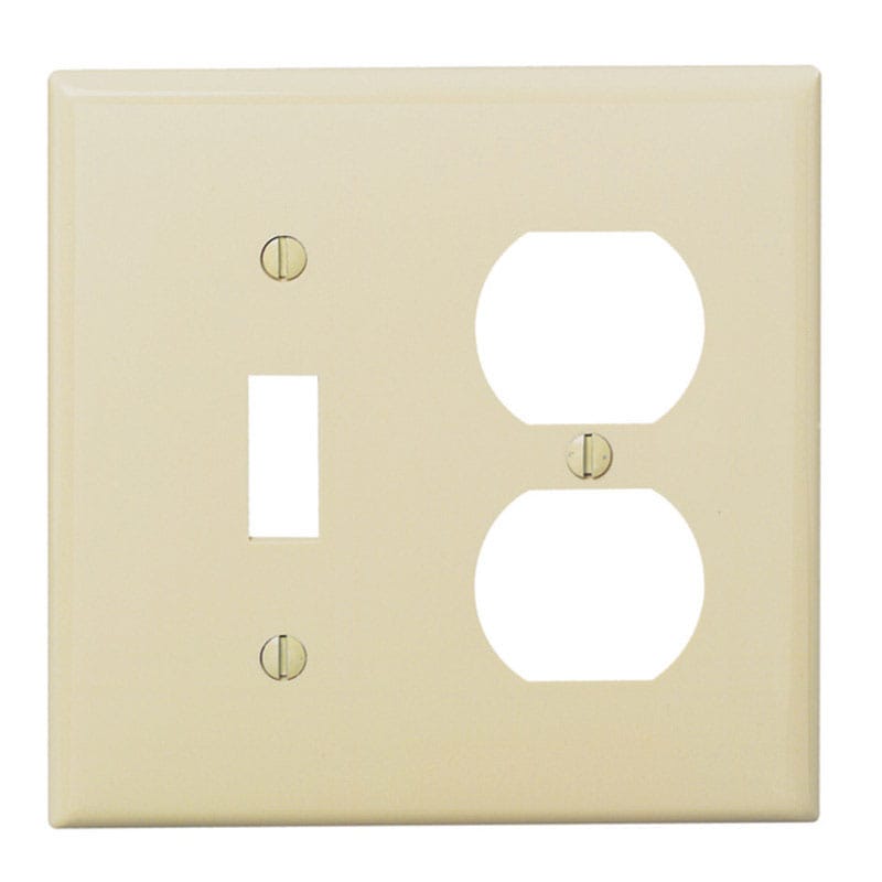 Leviton 80705-00I Ivory 2 gang Nylon Duplex/Toggle Wall Plate 1 pk