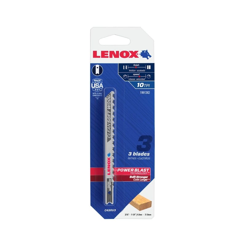 Lenox 1991382 Jigsaw Blad 4" 10T 3Pk