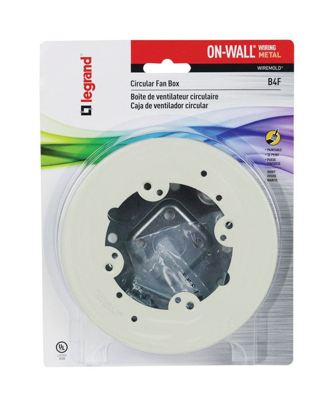 Legrand B4F Round Metal 1 gang Fan Box Ivory