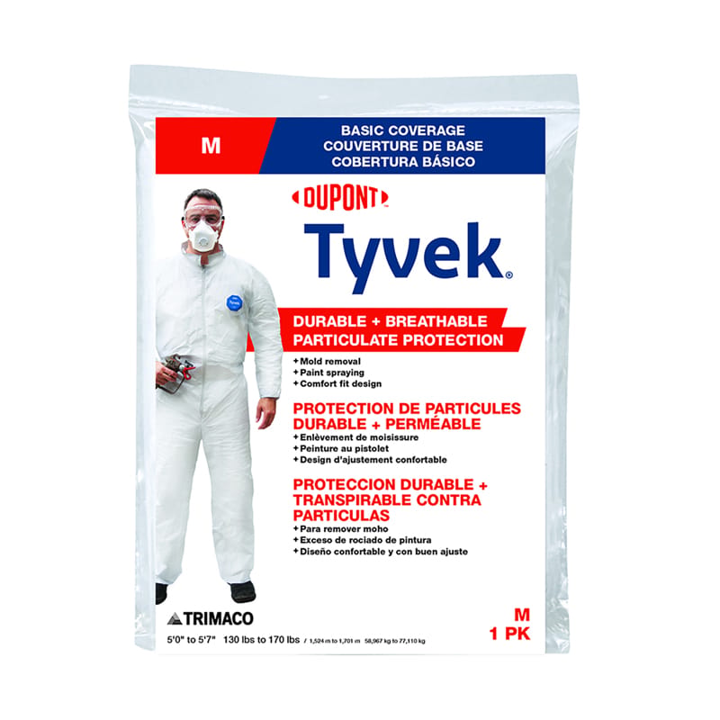 Dupont 14121 Tyvek Coveralls White M 1 pk