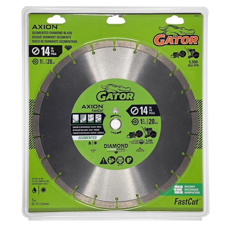 Gator 389882 FastCut 14 in. D X 1 in. Diamond Segmented Rim Saw Blade 1 pk