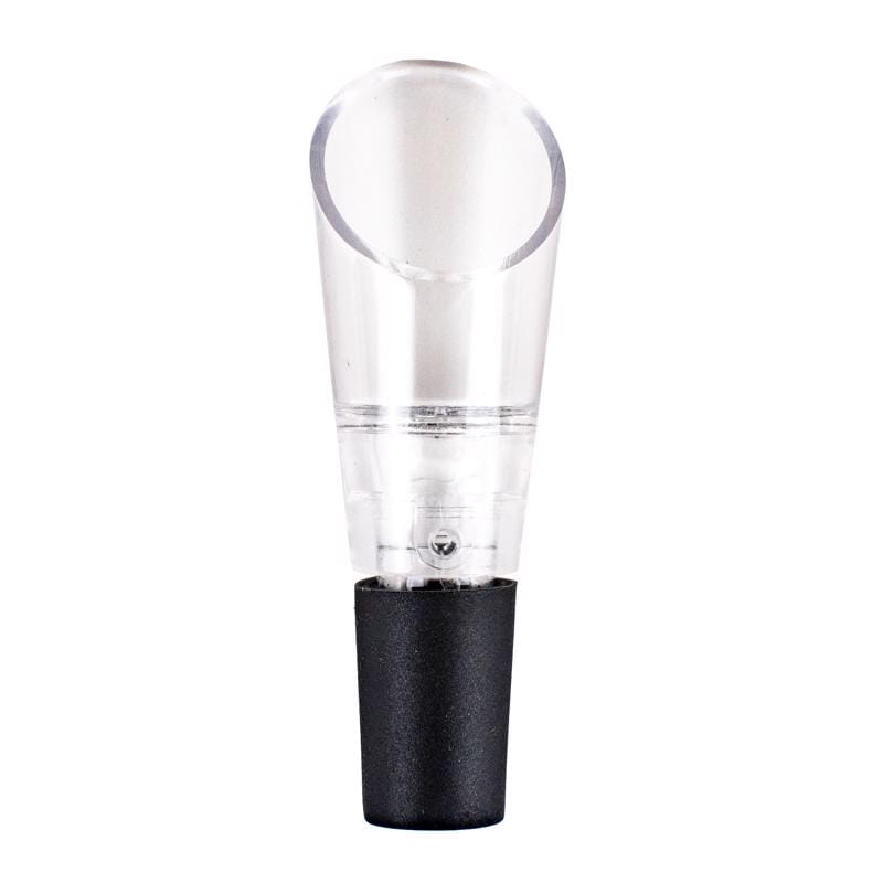 BARY3 BAR-0754 Black/Clear Plastic/Silicone Aerating Wine Pourer
