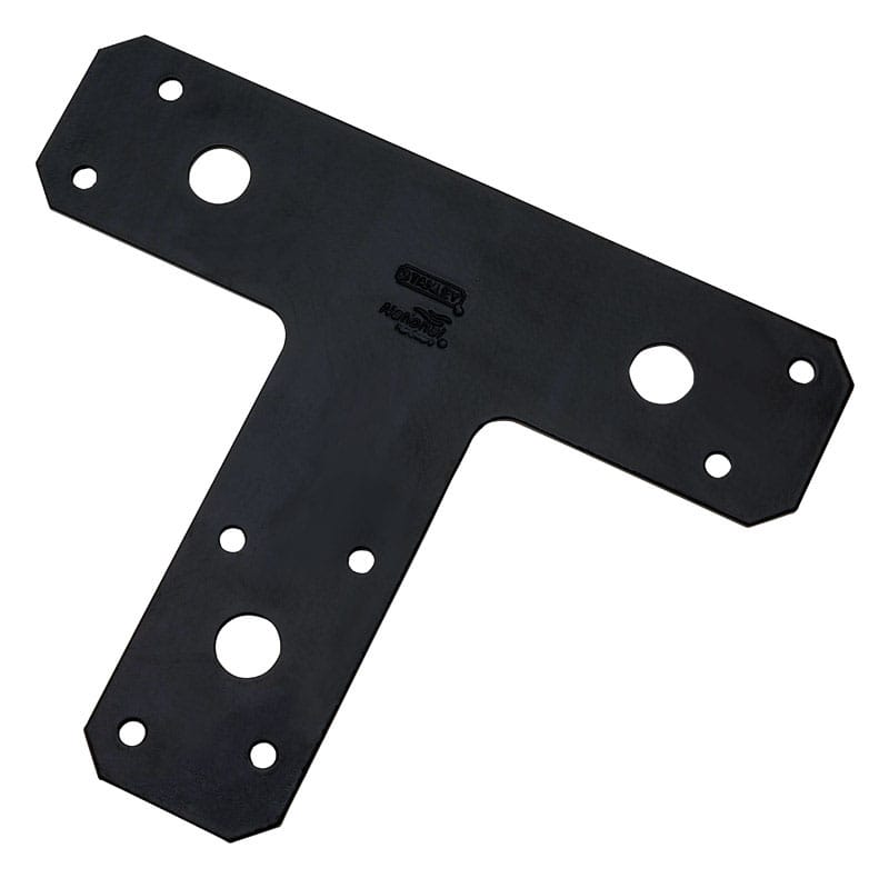 National Hardware N266-471 6 in. H X 5 in. W X 0.07 in. D Black Steel Flat Tee Plate