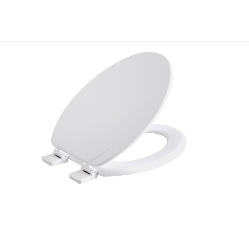 Oakbrook Collection MD80-FG Rockford Elongated White Wood Toilet Seat