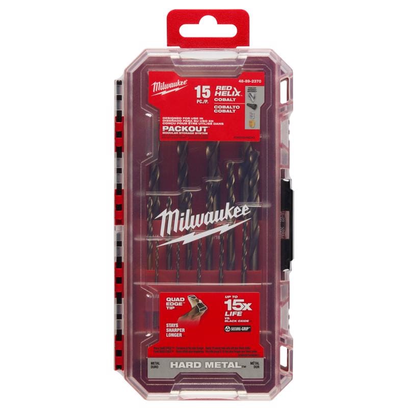 Milwaukee 48-89-2370 Drill Bt Set Cobalt 15 Piece